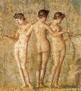 unknow artist Three Graces,from Pompeii Spain oil painting artist